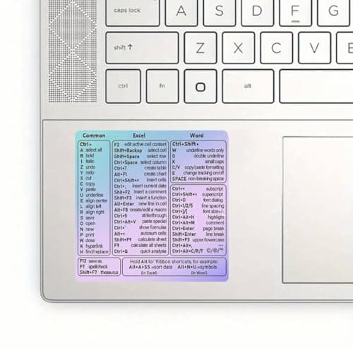 Windows Keyboard Shortcut Stickers with Purple Blue as Keyboard Guide, Excel and Word Function Shortcut, PC Office Cheat Sheet for Window, Mac, Vinyl, 1PC (Window PurplePink) — view 2