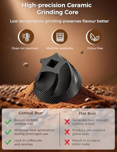 Aswitye Portable Electric Coffee Grinder with 40 Adjustable Settings, 1800mAh Rechargeable Battery and Faster Grinding, Coffee Bean Grinders with Cleaning Brush for Camping, Travel, Office, Home — view 4