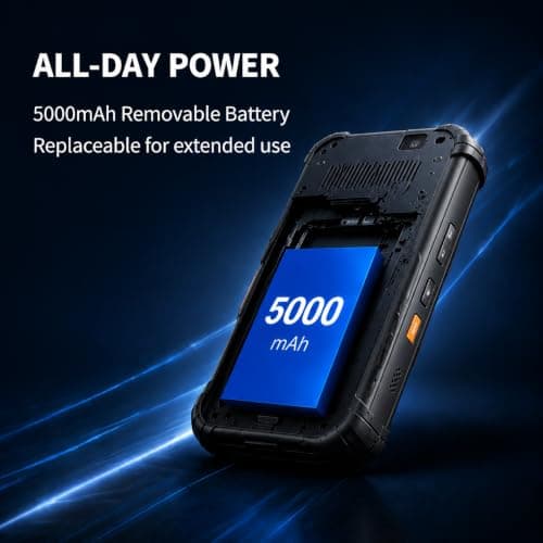 Aonim Rugged Windows 11 Handheld Computer, 6.5 Inch Touchscreen, Intel N150, 8GB RAM 256GB Storage, WiFi 6, 4G LTE, NFC, GPS, IP68 PDA, Optional 1D/2D Barcode Scanner — view 6