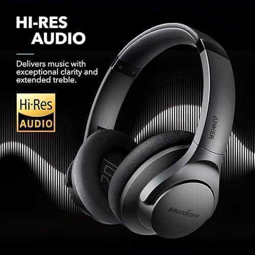 Soundcore Anker Life Q20 Hybrid Active Noise Cancelling Headphones, Wireless Over Ear Bluetooth Headphones, 60H Playtime, Hi-Res Audio, Deep Bass, Foam Ear Cups, Travel, Office, USB-C Charging — view 3