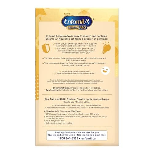 Enfamil A+ NeuroPro Baby Formula, Refill Carton, with Brain Building DHA and 2’FL for Immune Support, 0+ Months, 2 x 445g (890g) — view 4