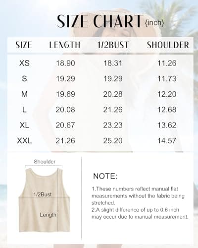 RIROW Tank Tops Women Sleeveless Summer Womens Crop Linen Loose Beach Vacation Flowy Blouse Trendy 2026 Raw Beige M — view 5