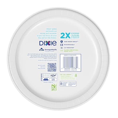 Dixie Medium Paper Plates, 8.5 Inch, 90 Count, 2X Stronger*, Microwave-Safe, Soak-Proof, Cut Resistant, Disposable Plates For Everyday Breakfast, Lunch, & Dinner Meals — view 7