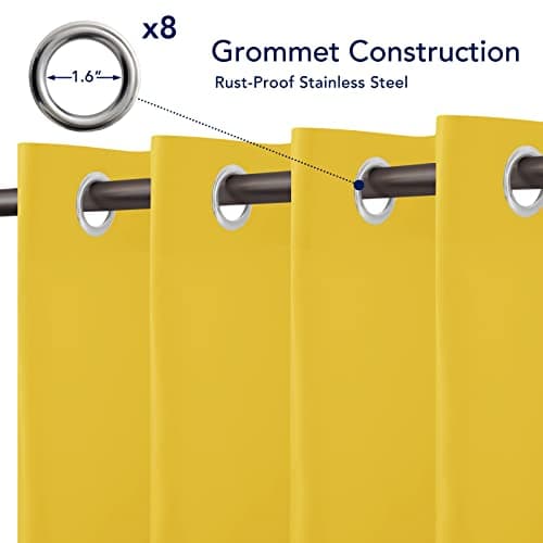 PureFit - Outside Curtains for Patio Waterproof Weatherproof UV Resistant Outside Curtains for Gazebo, Front Porch, Pergola, Privacy Curtain Blocking — view 3