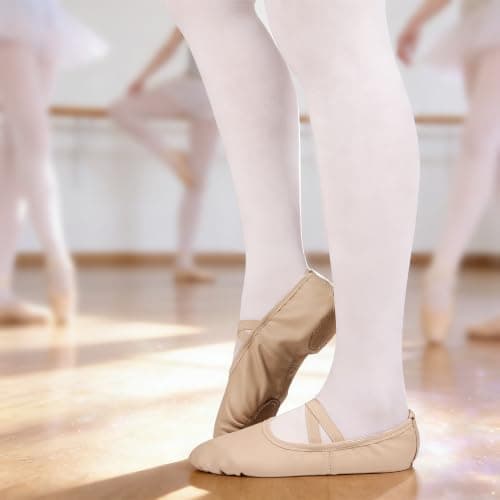 Dynadans Soft Leather Ballet Shoes/Ballet Slippers/Dance Shoes for Girls and Boys (Toddler/Little/Big Kid/Women)-Nude-12M Little Kid — view 5