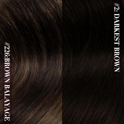 YoungSee Clip in Extensions Human Hair 18In 120G 7Pcs Dark Brown Balayage Medium Brown Clip in Hair Extensions Human Hair Ombre Straight Hair Extension Clip ins — view 5