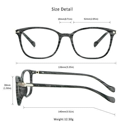 LifeArt Blue Light Blocking Glasses, Anti Eyestrain, Computer Reading Glasses, Gaming Glasses, TV Glasses for Women Men, Anti Glare (Wood, 1.75 Magnification) — view 5