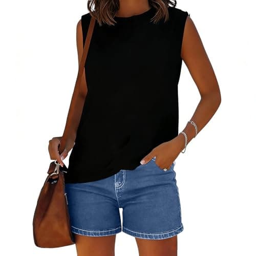 Jeans Shorts for Women Casual Wide Leg Short Pants Summer Straight High Waist Button Denim Shorts with Pockets Light Blue Medium — view 5