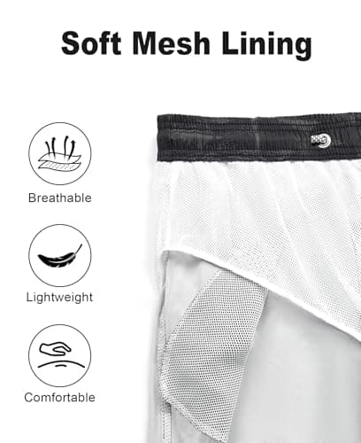 ELETOP Men's 9 Inch Quick Dry Swim Trunks 4 Way Stretch Swim Shorts Beach Men's Bathing Suit Swimwear with Mesh Lining Charcoal Palm Print XL — view 5