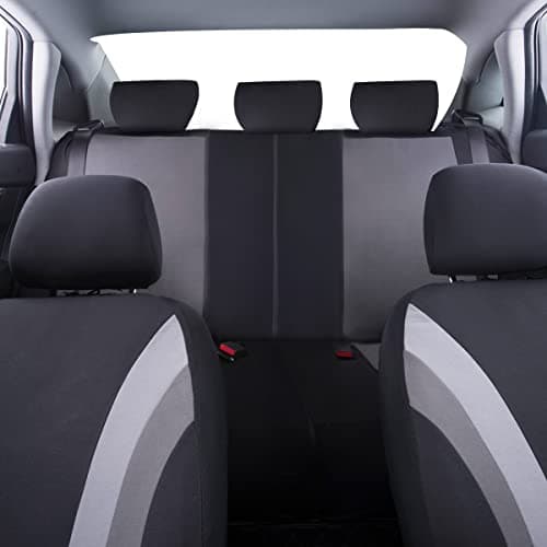 CAR PASS Line Rider 11PCS Universal Fit Car Seat Cover -100% Breathable with 5mm Composite Sponge Inside,Airbag Compatible (Black with Gray) — view 3