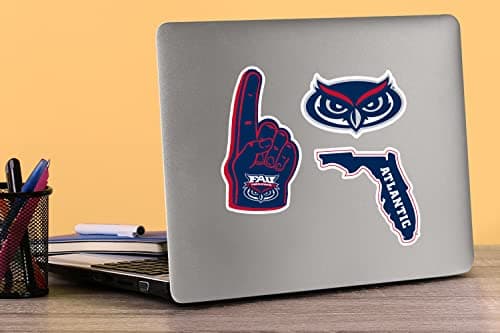 Florida Atlantic University Vinyl Sticker Pack – 8 Waterproof FAU Owls Logos, Mascot, Pennant & Wordmark Decals for Laptop, Water Bottle, Tablet, Car, Skateboard & More — view 3