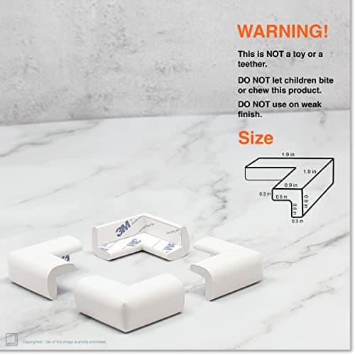 Roving Cove Slimfit Corner Edge Protector for Baby Proofing (Small 15ft Edge 4 Corners), Furniture Safety Bumper Guard, Soft NBR Rubber Foam, 3M Adhesive, Oyster White (Off White) — view 5
