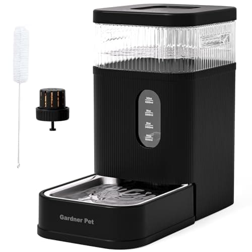 Gardner Pet 2.2 Gallon Automatic Dog Water Bowl Dispenser 8.5L Gravity Water Feeder with Stainless Steel Bowl & Maifan Stone Filter, BPA-Free for for Cats and Dogs (Black, 2.2 Gallon) — view 5