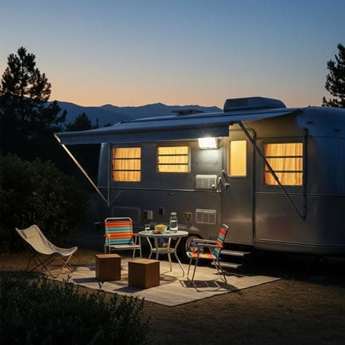 LED RV Exterior Porch Light with Switch, 12V Utility Lighting Fixture, 320 Lumen – Replacement Lamp for RVs, Trailers, Campers & 5th Wheels – White Base with Clear & Amber Lenses — view 7