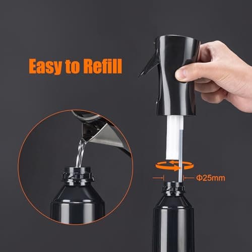 6.8OZ Continuous Spray Bottle - Hair Ultra Fine Mist Spray Bottles, Refillable Empty Water Sprayer, Leak Proof Portable Small Spray Bottle for Hairstyling, Skincare, Plants, Cleaning, Pets, Travel — view 4