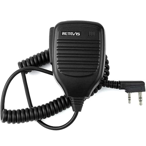 Retevis Walkie Talkie Speaker Microphone,2 Pin Shoulder Radio Microphone Compatible with Retevis RT22 RT27 RT68 RT15 RB17 RT17 RT19 H777 RT66 RT67 Baofeng UV-5R 888S 2 Way Radio(1 Pack)