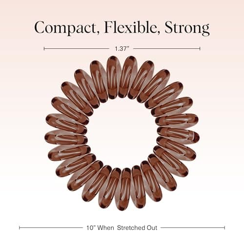 Kitsch Spiral Hair Ties for Women | Ponytail Holders - Brunette, 8 Pcs — view 4