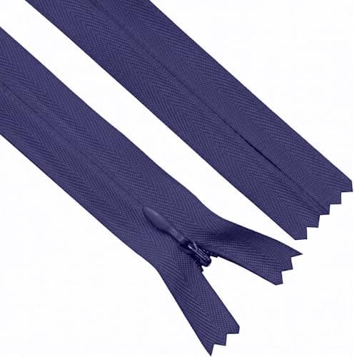 Sawoake Invisible Zippers 20 Inch #3, Deep Blue Nylon Coil Zippers 2-Pack for Sewing, Skirts, Pockets, Pillows (Deep Blue, 20", 2PCS)