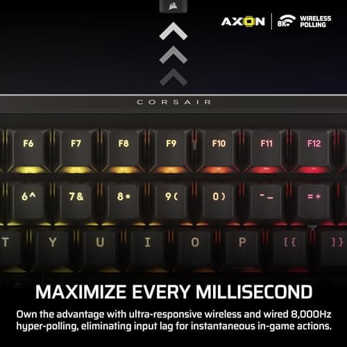 CORSAIR Vanguard 96 Wireless Mechanical RGB Gaming Keyboard – QWERTY US, 96% Layout, Hot-Swappable MLX Switches, 8000Hz Hyper-Polling, Stream Deck Integration, Flashtap SOCD – Black — view 2