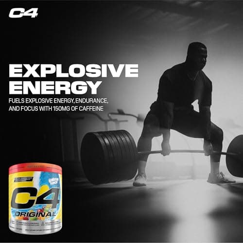 Cellucor C4 Original Pre Workout Powder - Sugar Free Preworkout Energy for Men & Women - 150mg Caffeine, Beta Alanine, Creatine - Hawaiian Punch Fruit Juicy Red, 60 Servings — view 2