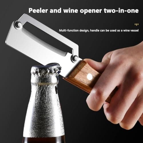 Multi-Functional Vegetable Peeler for Kitchen,Vegetable peelers Wooden Handle, 3-in-1 Premium-Grade Fruit & Vegetable Peeler with Fish Scaler & Bottle Opener for Carrot Apple (2PCC) — view 2