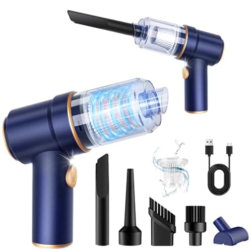 KMM Handheld Car Vacuum Cleaner, 19000Pa Vacuum Cleaner and Air Duster, 120W High Power Hand Held Vacuum with LED Light and Multi-Nozzles for Car, Home, Office, Pet Medium