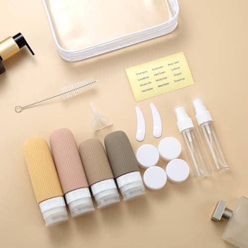 Mrsdry 16 Pack Travel Bottles Set, TSA Approved Leak Proof Silicone Squeezable Containers for Toiletries, Refillable Travel Accessories for Conditioner, Shampoo, Lotion & Body Wash Accessories — view 5