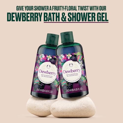 The Body Shop Dewberry Bath & Shower Gel | Gentle Lathering Body Wash with Fruity Scent | Vegan, for All Skin Types, 250 ml / 8.4 fl oz