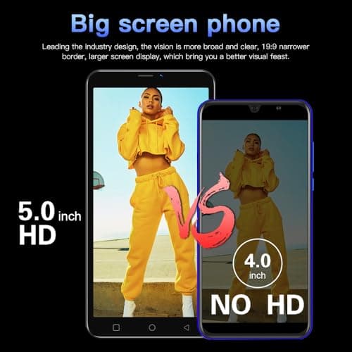 KostSell Mobile Phone, 5.0-inch Screen, Android 9.0 OS,16GB ROM (SD to 128GB), Dual SIM Dual Cameras，Face ID Unlock Cell Phones(Gold) — view 3