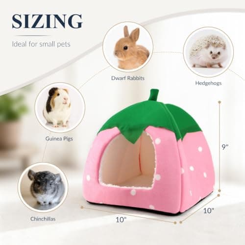 Tierecare Guinea Pig Hideout 2 Pack Guinea Pig Bed House Cage Accessories Cozy Hide-Out for Hedgehog Ferret Chinchilla&Other Small Animals — view 5