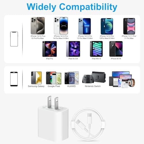 iPhone 17 16 15 Charger USB C Charger [Apple MFi Certified] 2Pack USB C Charger Block with 6FT USB C to Type C Cable Compatible with iPhone 17 16 Pro/16 Pro Max/15/15 Pro Max/16e, iPad Pro12.9/11 — view 5