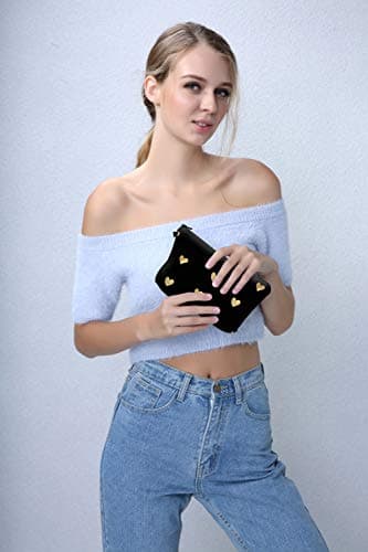 LOOMILOO Cosmetic Bag for Women, Adorable Roomy Makeup Bags Travel Water Resistant Toiletry Bag Accessories Organizer Liama Gifts (Hearts 51356) — view 2