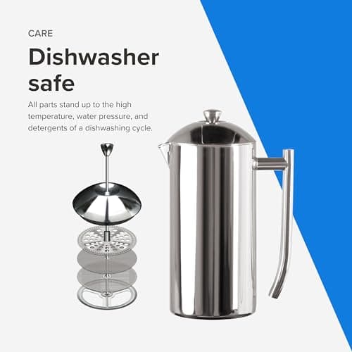 Frieling Double-Walled Stainless-Steel French Press Coffee Maker, Polished, 36 Ounces — view 5