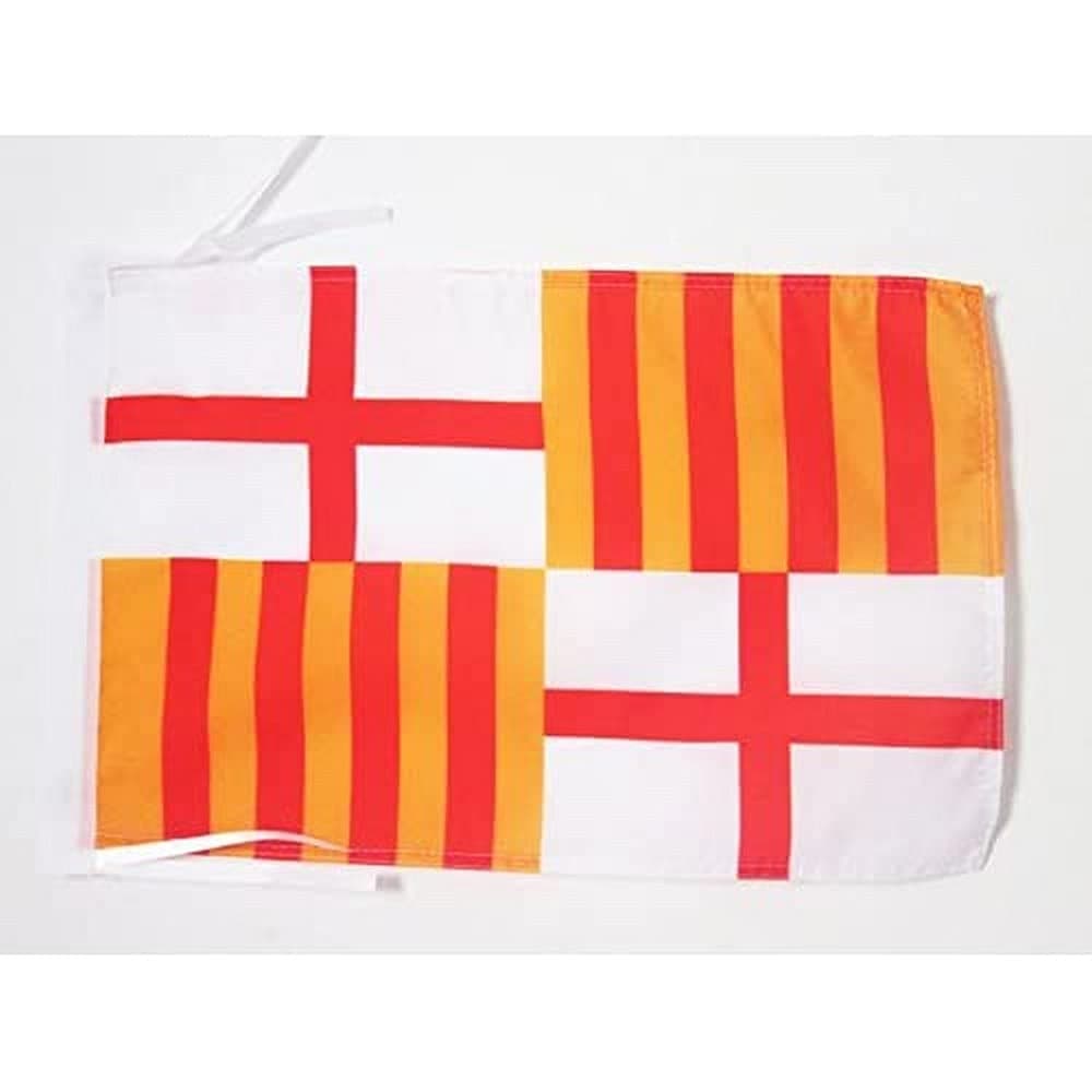 AZ FLAG Bandera de la Ciudad DE Barcelona 45x30cm - BANDERINA BARCELONESA 30 x 45 cm cordeles
