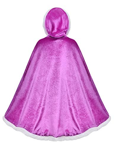 Party Chili Princess Cape Costume Cloak for Girls 3-12 Years, Purple, 6-7 Years — view 3