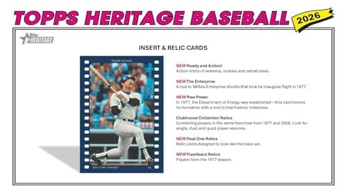 2026 Topps Heritage Baseball Series 64 Card Value Box Featuring Blaster Exclusive Dark Green and Pink Sparkle Parallel Cards Plus a Chance for Relics and Autographs — view 4