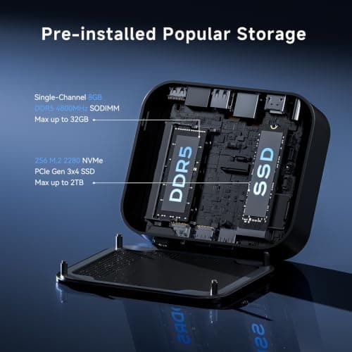 ASUS NUC 14 Essential, Intel NUC 14 N150 Mini PC, 8GB DDR5 RAM, 256GB SSD — view 3