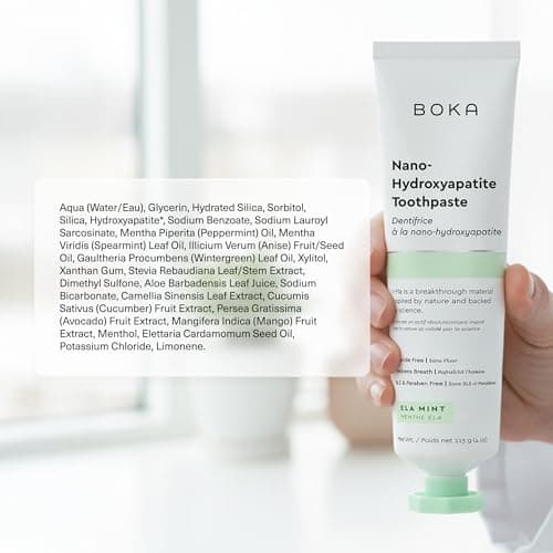 Boka Fluoride Free Toothpaste, Nano Hydroxyapatite Toothpaste, Appropriate for Sensitive Teeth - for Adult Oral Care - Ela Mint Flavor, 1.3 Fl Oz 2Pk — view 3