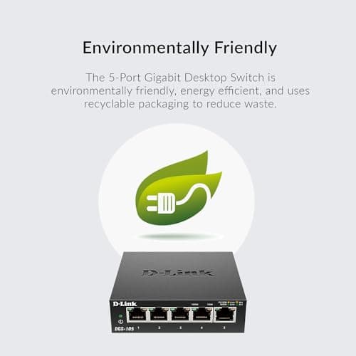 D-Link DGS-105 5-Port Gigabit QoS Switch Metal Chassis Jumbo Frames — view 4