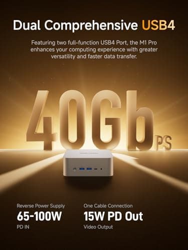 MINISFORUM M1 Pro-125H Mini PC Intel Core Ultra 5 125H (14C/18T, Up to 4.5Ghz), 32GB DDR5 1TB SSD, Mini Computers HDMI2.1/DP1.4/2xUSB4 Quad Display, 2.5G LAN, OCuLink, Dual Speaker/DMIC, WiFi 7, BT5.4 — view 5