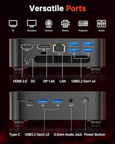ACEMAGIC K1 Gaming Mini PC Ryzen 7 7730U 16GB 512GB SSD Windows 11 Pro — view 7