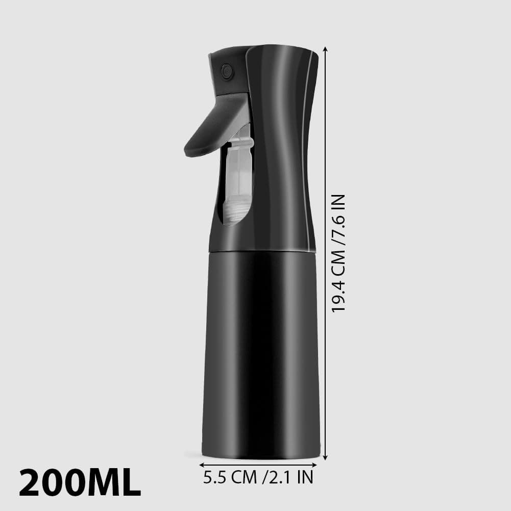 URAQT Botella Pulverizador Agua Peluqueria, 200ml Fina Niebla, Spray Continuo para el Cabello, sin BPA, uso 360°, Botella Pulverizadora, Frascos Vacio Recargable para Peinado, Planta, Limpieza, negro — view 2
