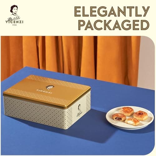 Matilde Vicenzi Millefoglie D'Italia Cookie Tin - Imported Assortment of Italian Butter Cookies & Crispy Tea/Coffee Pastries, Kosher Dairy, Gift Box for Every Special Occasion - 13.76oz — view 4