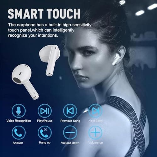 Wireless Earbuds, Bluetooth 5.4 in Ear Headphones with Noise Cancelling Mic, 48H Playtime HiFi Stereo Bluetooth Earphones, IPX8 Waterproof Touch Control True Wireless Headphones for iPhone/Android/IOS — view 4