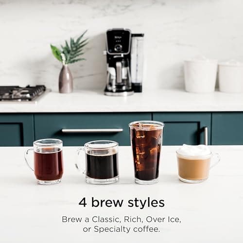 Ninja Specialty Drip Coffee Maker | DualBrew™ Pro Specialty Coffee Machine w/ Frother, Paper Filter | Brew with Pods & Grounds, K Cups Compatible | 4 Brew Styles, 13 Cup to Pot Sizes | Black, CFP301 — view 4