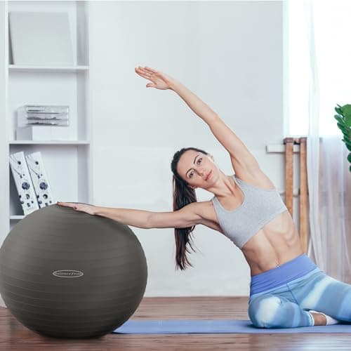 BalanceFrom Anti-Burst Slip Resistant Exercise Ball - 26-inch, 2,000-Pound Capacity, Gray — view 6