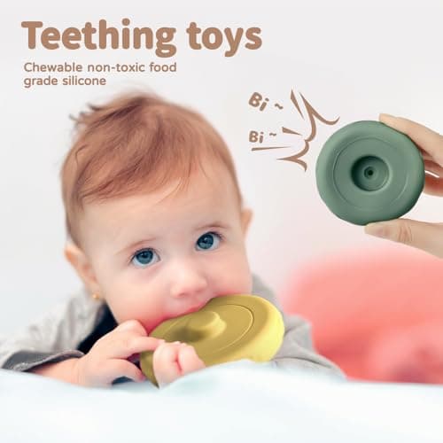 Mini Tudou 6 Pcs Stacking & Nesting Circle Toy 4.7",Soft Building Rings Stacker & Teethers,Squeeze Play with Early Educational Learning Stacking Tower, Toy for 6+ Months Boys&Girls — view 2