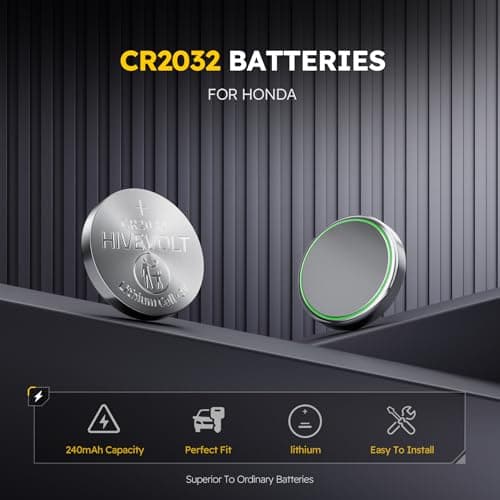 HIVEVOLT Key Fob Batteries for Honda CRV Civic Accord Pilot Odyssey HRV Fit Passport Ridgeline Crosstour Insight Clarity CRZ, Premium Lithium Batteries 2 Pack