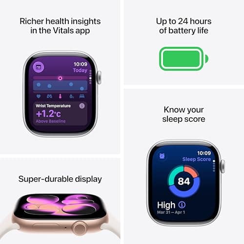 Apple Watch Series 11 [GPS 46mm] Smartwatch with Silver Case and Purple Fog Sport Band - S/M. Sleep Score, Fitness Tracker, Health Monitoring, Always-On Display, Water-Resistant — view 2