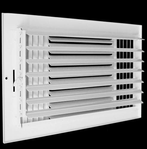 HVAC Premium 12''w X 8''h 3-Way AIR Supply Grille - Vent Cover & Diffuser - Flat Stamped Face - White [Outer Dimensions: 13.75''w X 9.75''h] — view 4